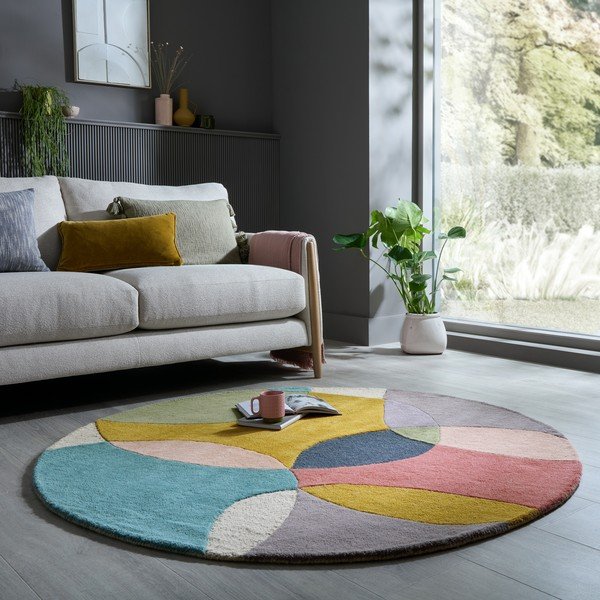 Ručno rađen vunen okrugao tepih ø 160 cm Glow Multi – Flair Rugs-image-1