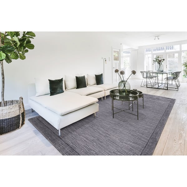 Tamno sivi vuneni tepih 200x300 cm Linea – Agnella-image-1