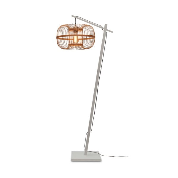 Bijela/u prirodnoj boji stojeća svjetiljka s bambusovim sjenilom (visina 150 cm) Hokkaido – Good&Mojo