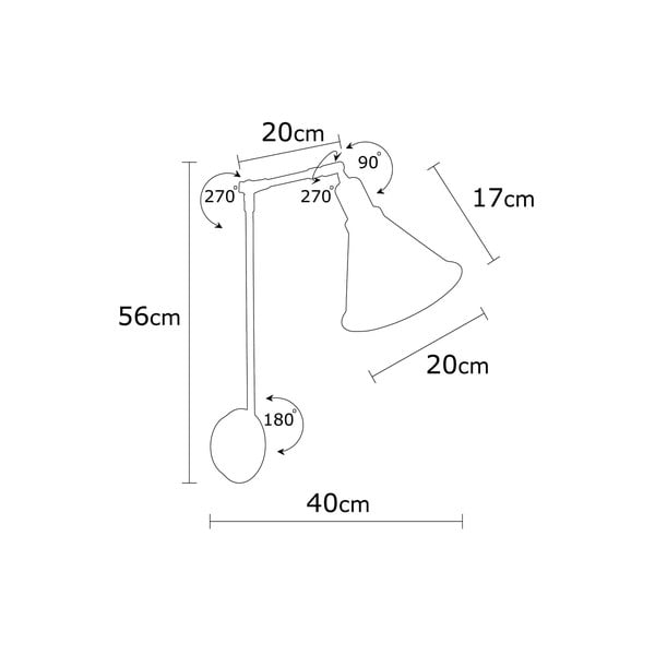 Crna zidna lampa ø 20 cm Chicago – Opviq lights-image-4