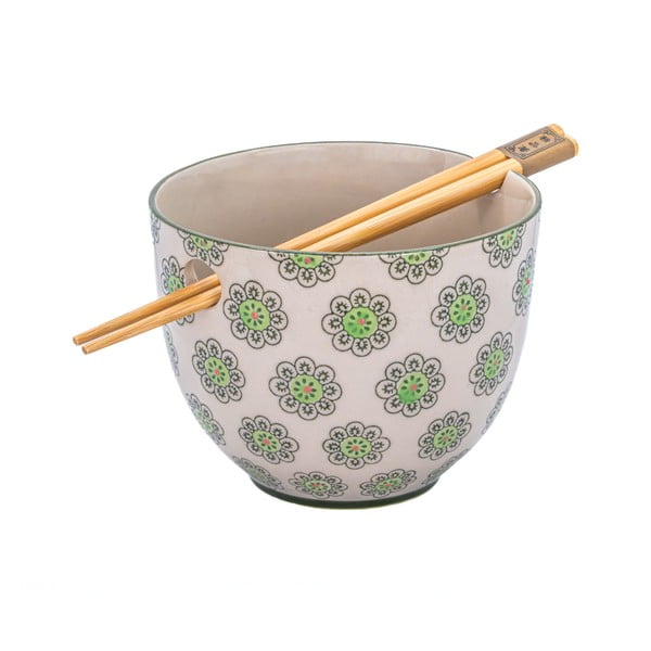 Zelena/siva zdjelica od kamenine 450 ml Geometric – Sass & Belle