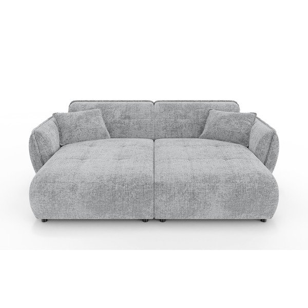 Svijetlo siva sofa od šenila s ležaljkom 252 cm Nelia Big – Ropez