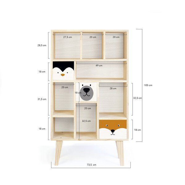 Bijeli stalak za knjige Little Nice Things Animals-image-2