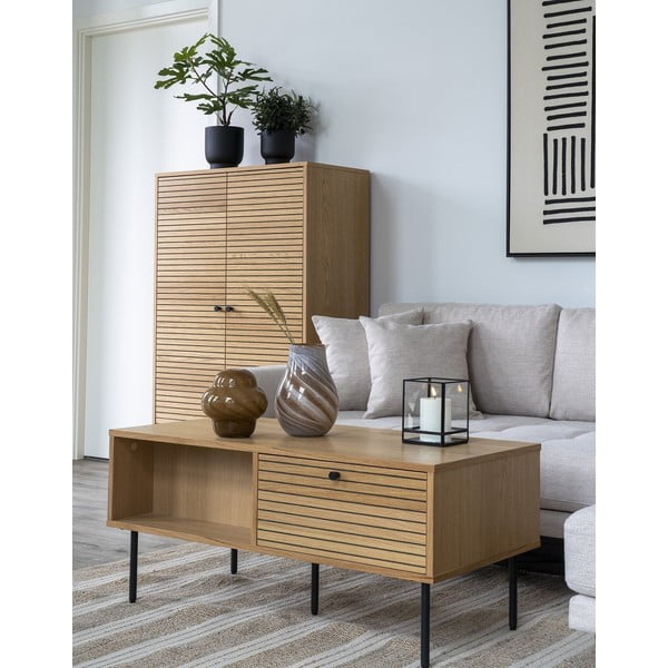 Stolić za kavu s pločom stola u dekoru hrasta u prirodnoj boji 50x100 cm Kyoto – House Nordic-image-2