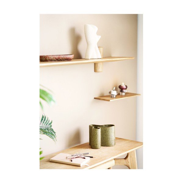 Polica od punog hrasta u svijetloj prirodnoj boji 42,5 cm Calcata – House Nordic-image-1
