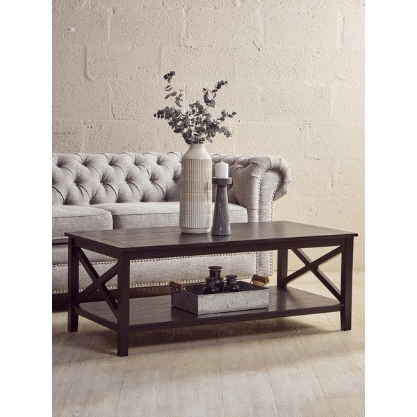 Crni stolić za kavu 60x120 cm Heritage – Premier Housewares-image-3