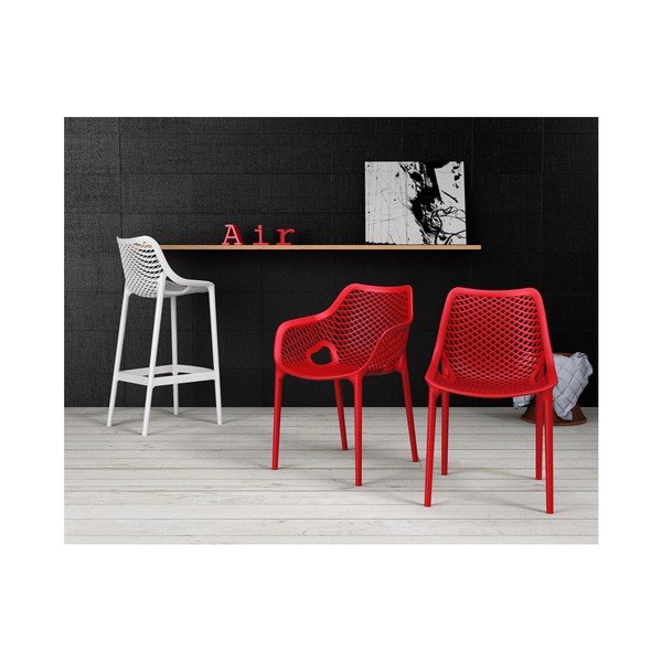 Set od 4 crvene vrtne stolice Resol Grid Simple-image-2