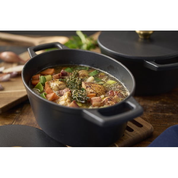 Lonac od lijevanog željeza s poklopcem prikladni za indukcijsko kuhalo 3,8 l – Holm-image-1