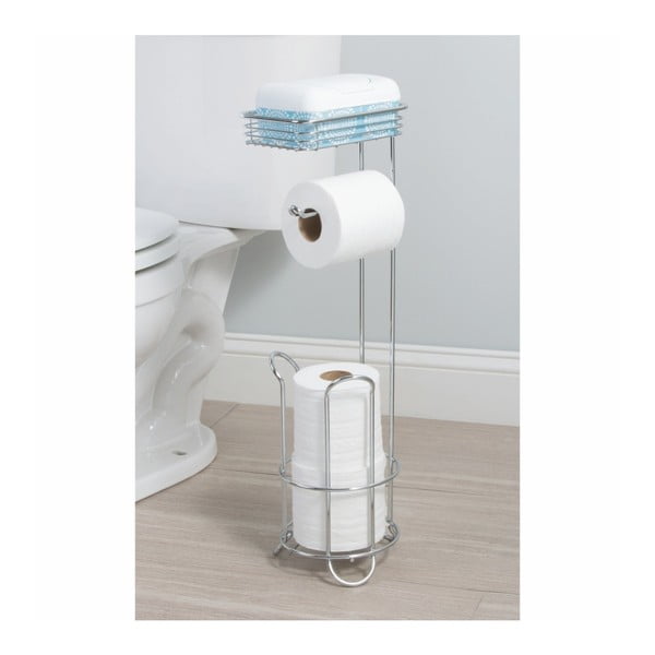 Čelični stalak za toalet papir sa spremnikom i policom iDesign-image-3