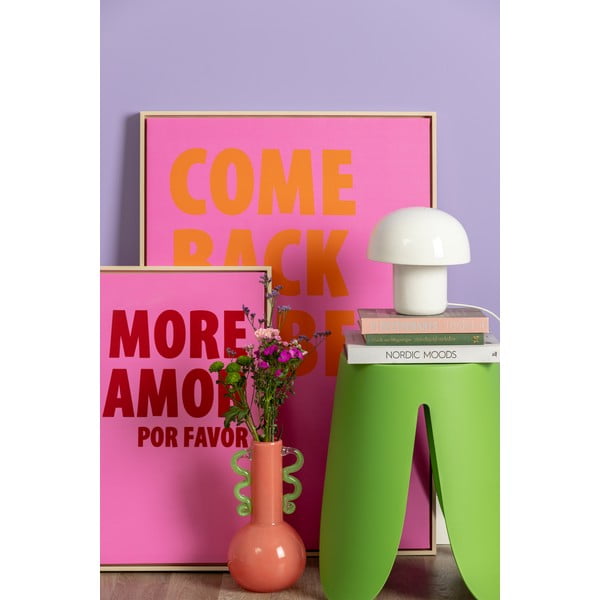 Bijela stolna lampa s metalnim sjenilom (visina 20 cm) Fat Mushroom – Leitmotiv-image-1