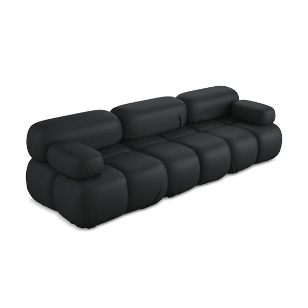 Crna sofa od imitacije kože 285 cm Lokua – Makamii-image-2