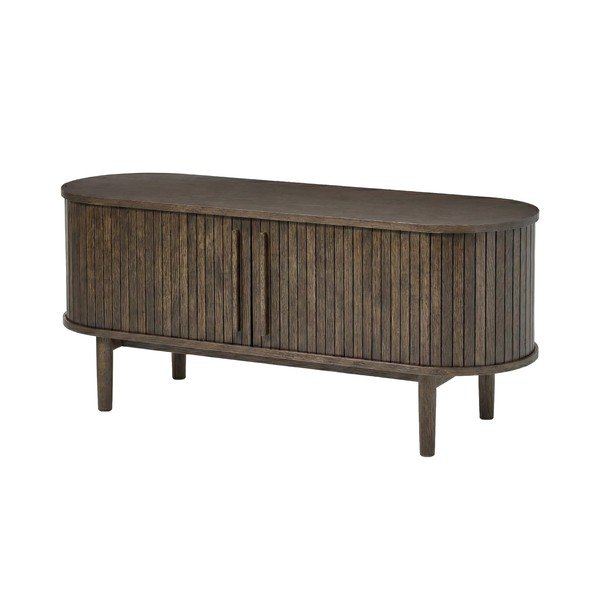 TV komoda u dekoru hrasta u tamnoj prirodnoj boji 140x56x40 cm Meta – Unique Furniture