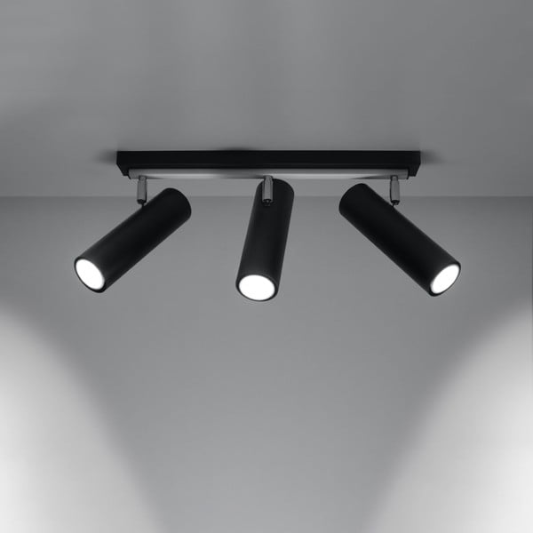 Crna stropna svjetiljka 6x45 cm Mira – Nice Lamps