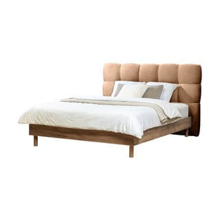 Svijetlo ružičasti tapecirani bračni krevet s podnicom 180x200 cm Kumo – Bobochic Paris