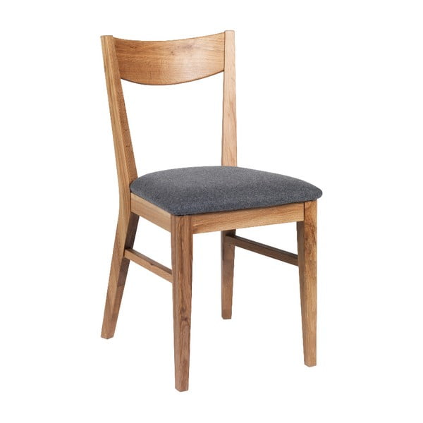 Smeđa blagovaonska stolica od hrasta sa svjetlosivim sjedalom Rowico Dylan