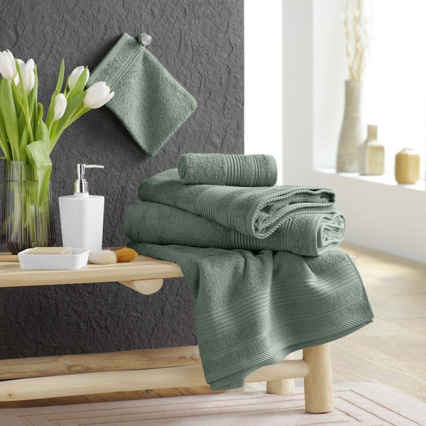 Kadulja zeleni pamučan ručnik od frotira 50x90 cm Tendresse – douceur d'intérieur-image-2