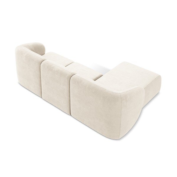 Bež kutna garnitura od šenila (s lijevim kutom/s ležaljkom) Lani – Makamii-image-3