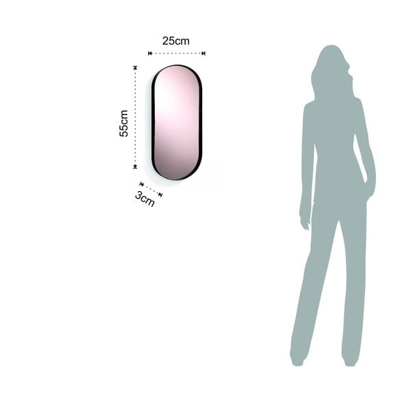 Zidno ovalno ogledalo Tomasucci Afterlight, 25 x 55 cm-image-2