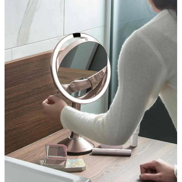 Kozmetičko ogledalo s osvjetljenjem/povećavajuće (5x) ø 20 cm Sensor Trio – simplehuman-image-3