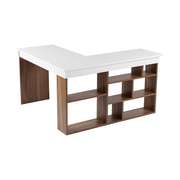 Radni stol u dekoru oraha 120x130 cm Vesper – Kalune Design