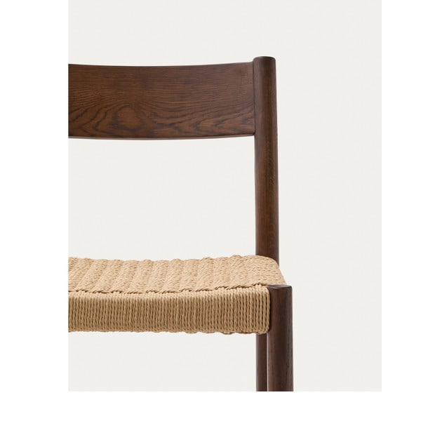 Smeđa/u prirodnoj boji barska stolica od punog hrasta (visine sjedala 65 cm) Yalia – Kave Home-image-2