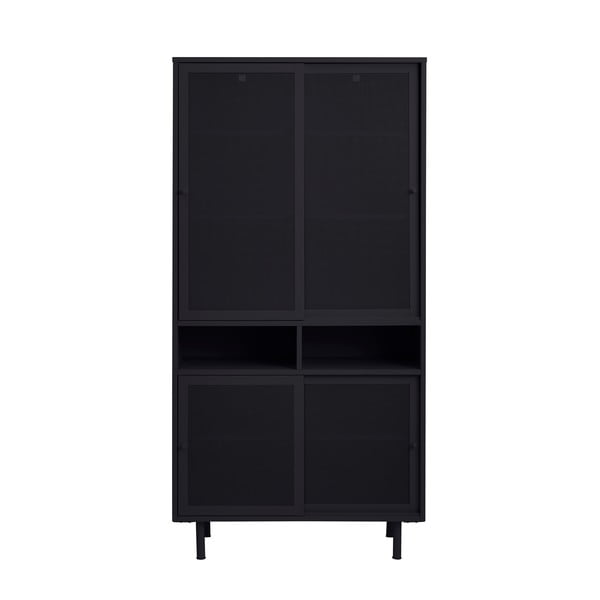 Crni metalni ormarić s kliznim vratima 90x180x40 cm Veep – Unique Furniture