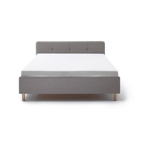 Svijetlo sivi tapecirani bračni krevet bez podnice 180x200 cm Amelie – Meise Möbel-image-2