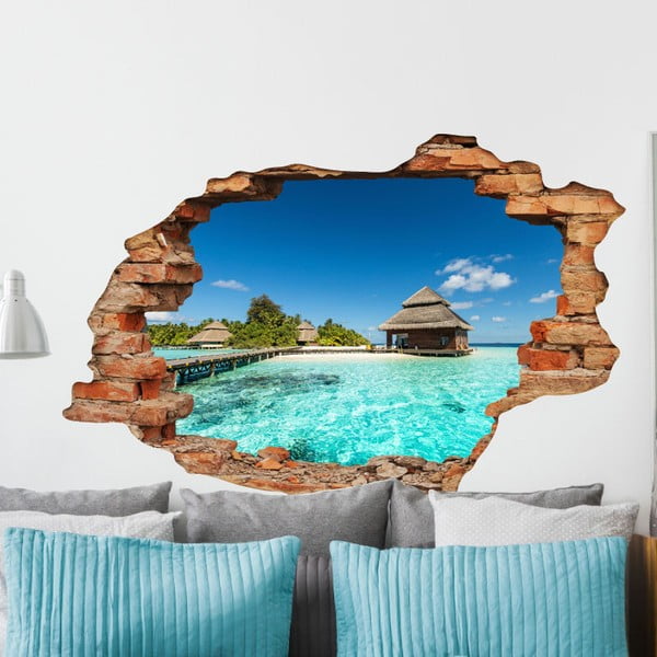 Sticker Ambiance Beach Villas na Tropical Islandu, 60 x 90 cm
