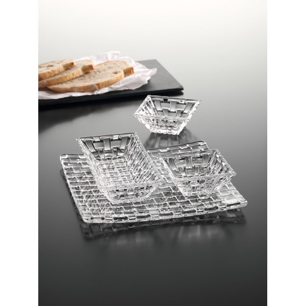 Set od 3 zdjele za posluživanje i pladanj od Nachtmann Bossa Nova kristalnog stakla-image-2