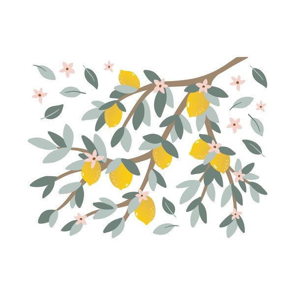 Naljepnice 64x48 cm Lemons On A Branch – Lilipinso