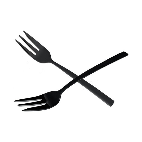Crni set desertnih vilica 2 kom od nehrđajućeg čelika Black – Orion-image-2