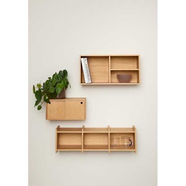 Polica s više razina u dekoru hrasta u prirodnoj boji 80 cm Focal – Hübsch-image-2