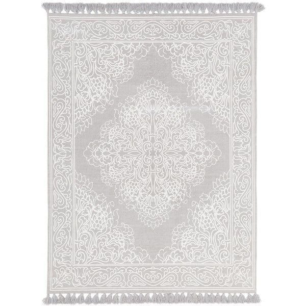 Sivi ručno tkani pamučni tepih Westwing Collection Salima, 160 x 230 cm