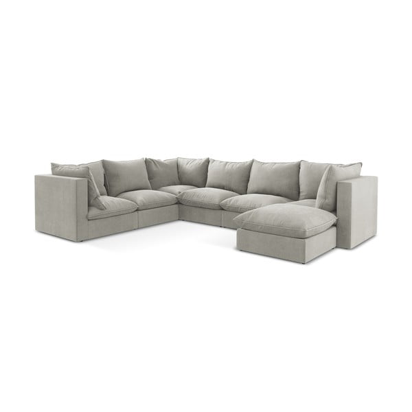 Svijetlo siva kutna garnitura (s lijevim kutom/u obliku slova "U") Manao – Makamii