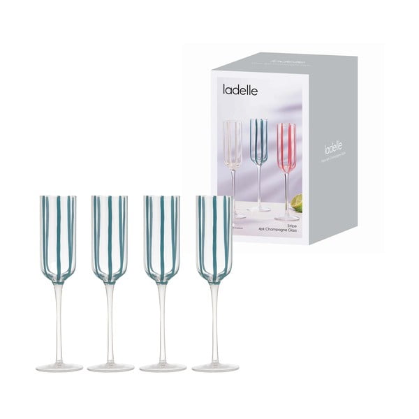 Čaše u setu 4 kom za šampanjac 180 ml Stripe – Ladelle-image-2