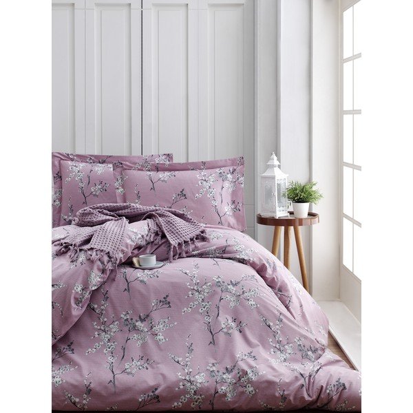 Ružičasta posteljina za bračni krevet/za produženi krevet od renforce pamuka 240x220 cm Chicory – Mijolnir-image-1
