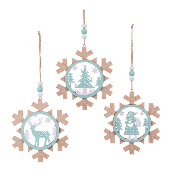 Viseći božićni ukrasi u setu od 3 kom Snowflake - Casa Selección