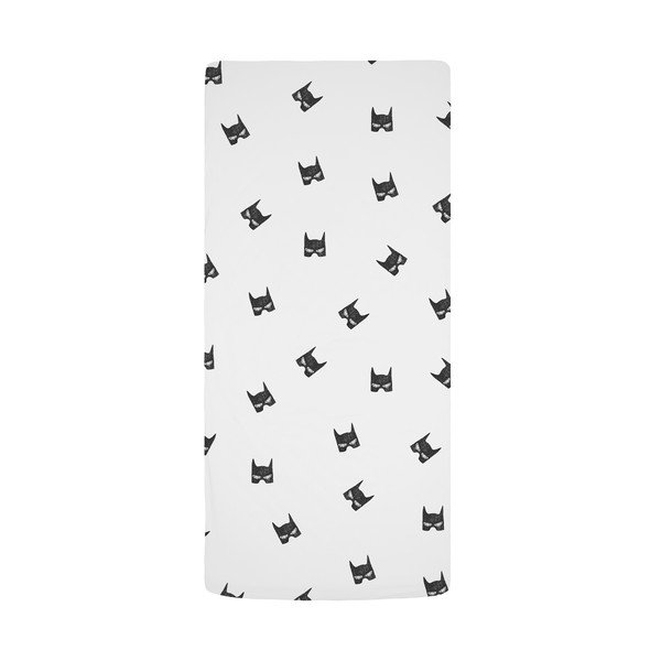 Crno-bijela dječja plahta s gumom za dječji krevetić od pamučnog satena 60x120 cm Be a Hero – Butter Kings