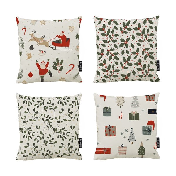 Ukrasne jastučnice u setu 4 kom s božićnim motivom 45x45 cm Santa – Butter Kings