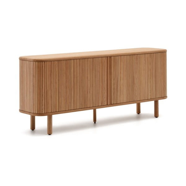 Komoda u dekoru jasena s kliznim vratima u prirodnoj boji 180x75,5x40 cm Mailen – Kave Home-image-4