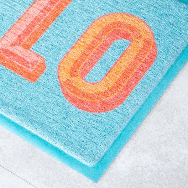 Otirač od reciklirane plastike 40x70 cm Blue Hello – Artsy Doormats-image-2