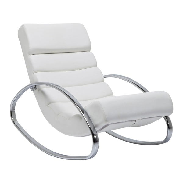 Bijela stolica za ljuljanje Kare Design Manhattan