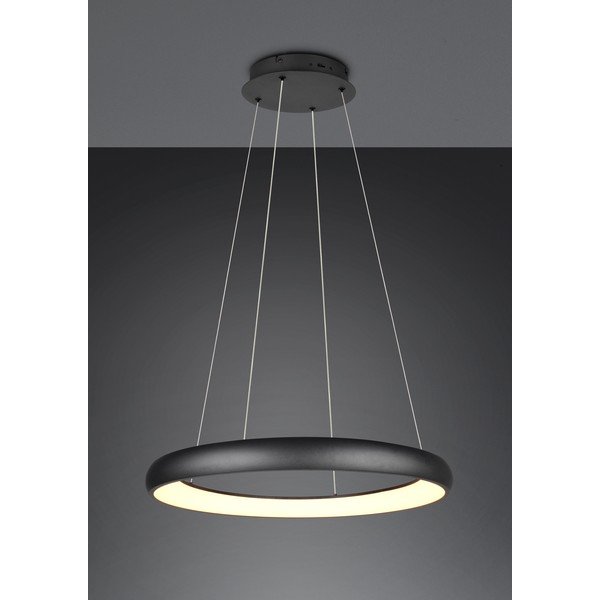 Crna LED viseća svjetiljka s mogućnosti zatamnjivanja s metalnim sjenilom ø 75 cm Cardona – Trio-image-1