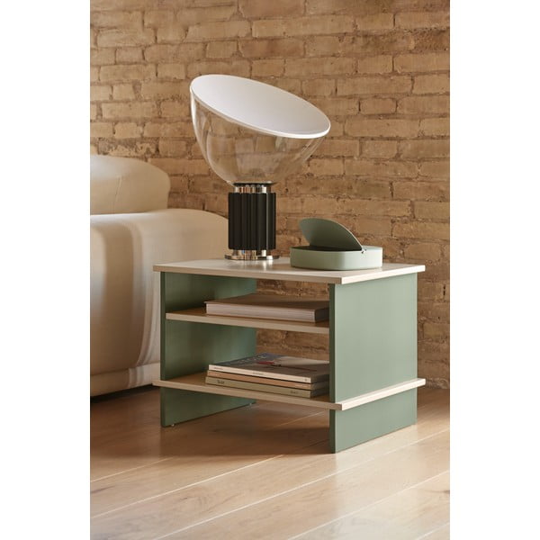 Zeleni/krem noćni ormarić s policama Inari – Teulat-image-1