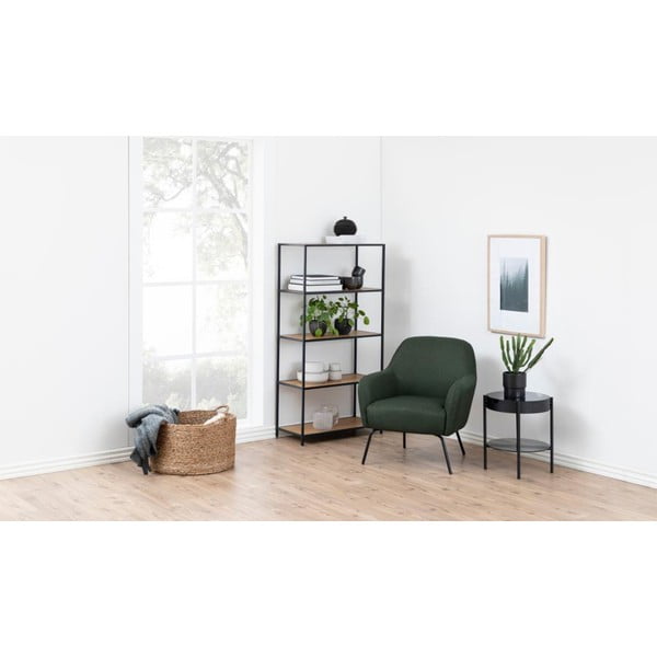 Crna/u prirodnoj boji biblioteka u dekoru hrasta 77x150 cm Seaford – Actona-image-4