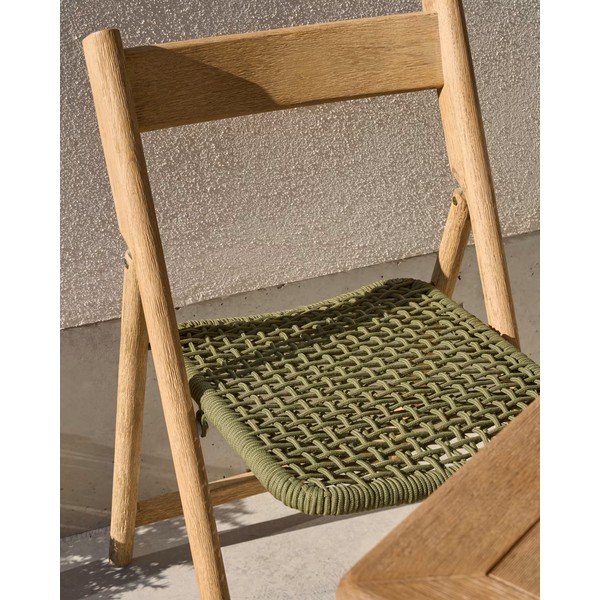Zelena/u prirodnoj boji vrtna stolica od masivnog drveta Dandara – Kave Home-image-2