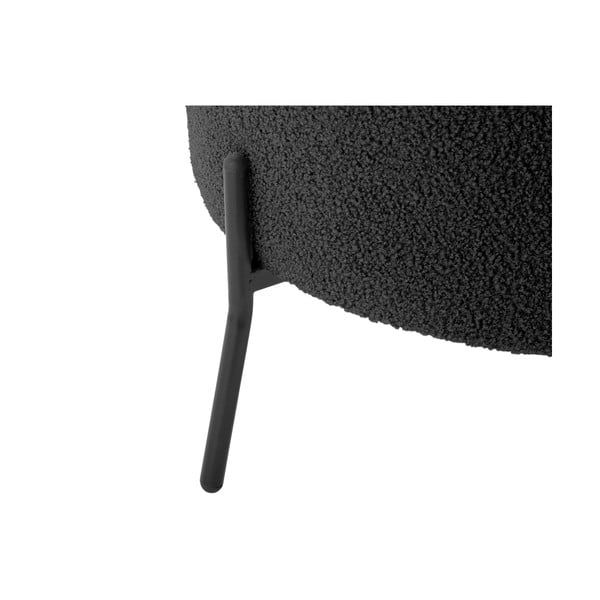 Crna fotelja od bouclé tkanine Noble – Leitmotiv-image-4