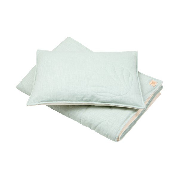 Set za krevetić od zelenog platna Mint - Moi Mili-image-2