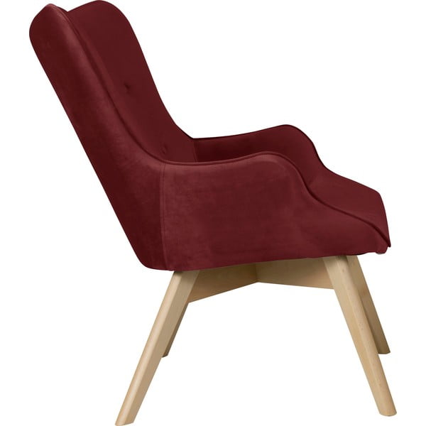 Crvena baršunasta fotelja Niko – Ropez-image-3