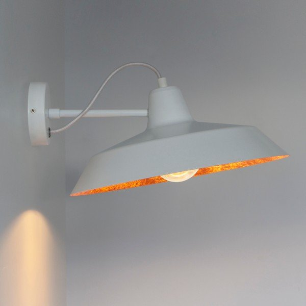 Bijela zidna svjetiljka s detaljima u boji bakra Sotto Luce Cinco Basic, ⌀ 40 cm-image-1